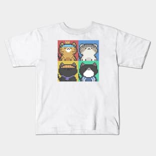 Pixel Cat Tile 028 Kids T-Shirt